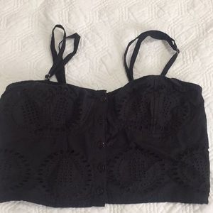 Crop spaghetti straps top